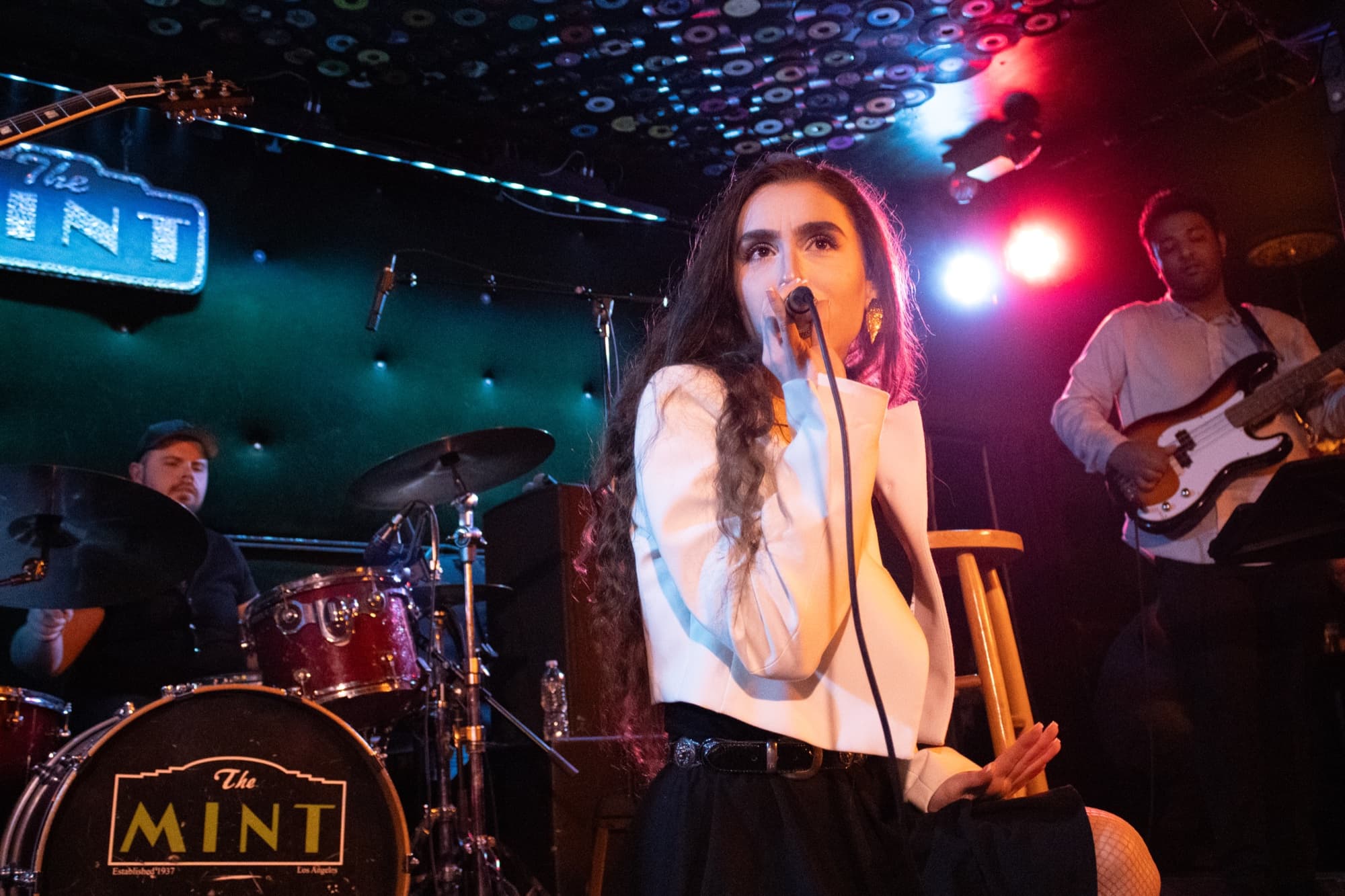 Rebelle performing with her band at The Mint